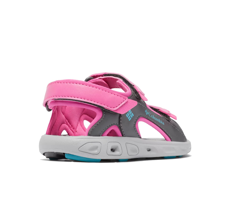 Columbia Little Kids' Techsun 3-Strap Sandal Pink Ice/Pacific Rim