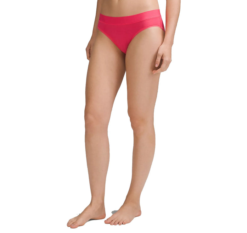 lululemon Women's UnderEase Mid-Rise Bikini Underwear 5 Pack Jumie Stripe Peach Bellini Glaze Pink/Chroma WP Peach Bellini Subtle Tan/Glaze Pink/Gamay Red/Black