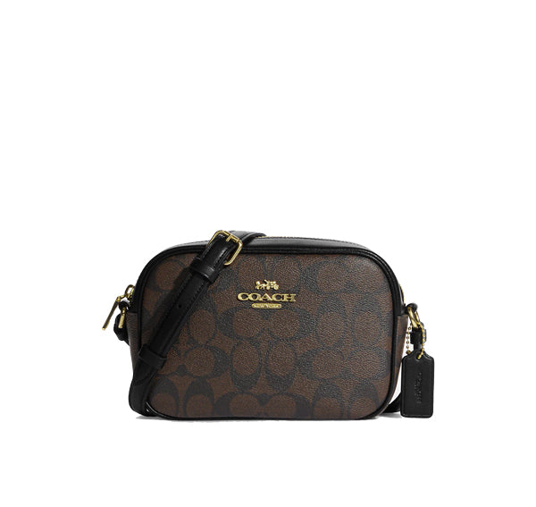 Coach Women's Mini Jamie Camera Bag In Signature Canvas Gold/Brown Black