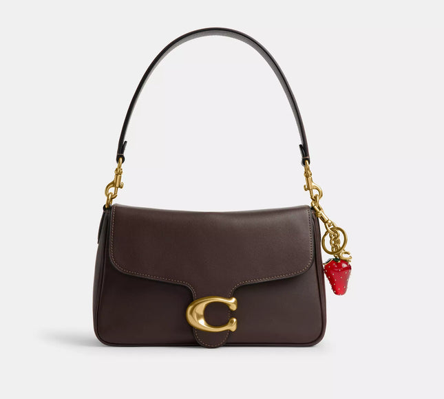 Coach Women's Strawberry Bag Charm Brass/Red