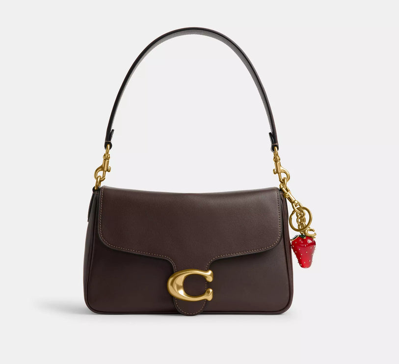 Coach Women's Strawberry Bag Charm Brass/Red