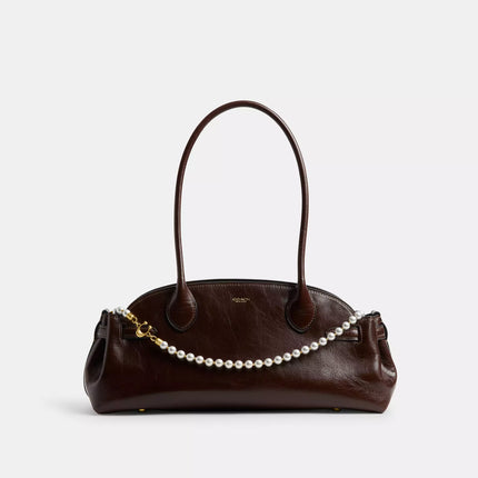 Coach Women's Short Pearl Strap Brass/Chalk