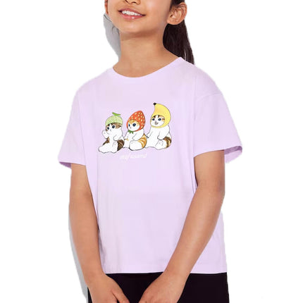 Uniqlo Kid's Mofusand UT Short Sleeve T-Shirt 70 Light Purple