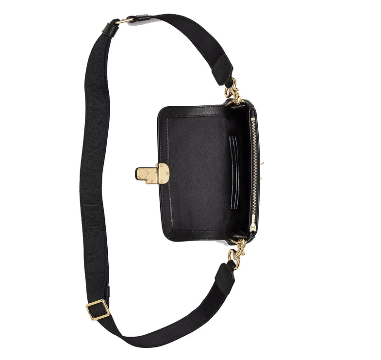 Marc Jacobs Women's The J Marc Mini Bag Strap Black/Gold - Ready to Ship