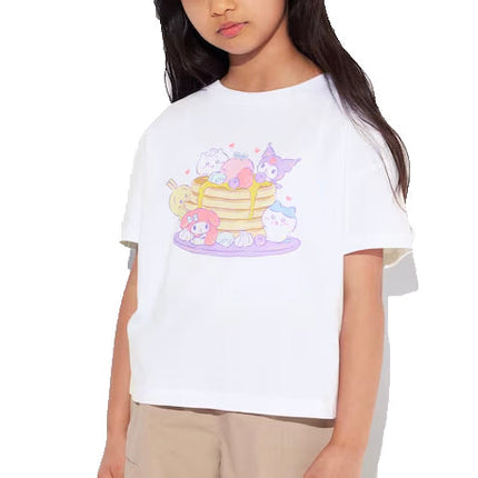 Uniqlo Kid's Chiikawa x Sanrio Characters Sweets Collection Short Sleeve UT 00 White