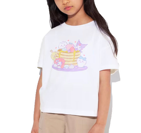 Uniqlo Kid's Chiikawa x Sanrio Characters Sweets Collection Short Sleeve UT 00 White