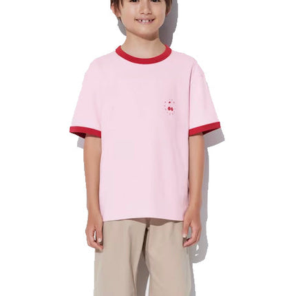 Uniqlo Kid's AIRism Cotton Graphic Short Sleeve T-Shirt 11 Pink