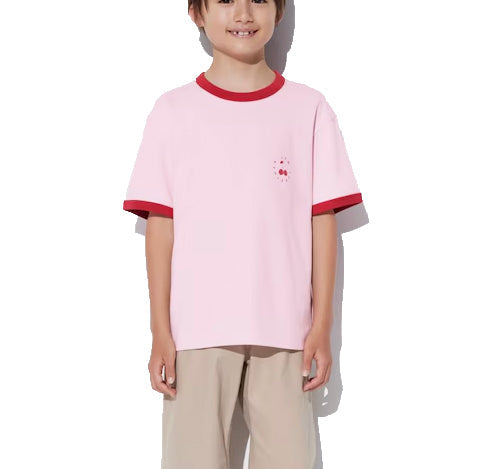 Uniqlo Kid's AIRism Cotton Graphic Short Sleeve T-Shirt 11 Pink