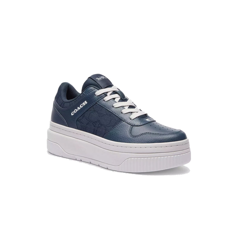 Coach Women's Platform Sneaker In Signature Jacquard Dark Denim