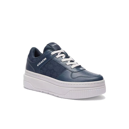 Coach Women's Platform Sneaker In Signature Jacquard Dark Denim