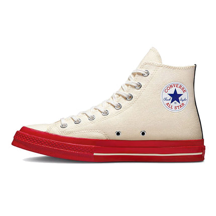 Converse x Comme des Garçons PLAY Chuck 70 High Top Pristine/Red/Egret