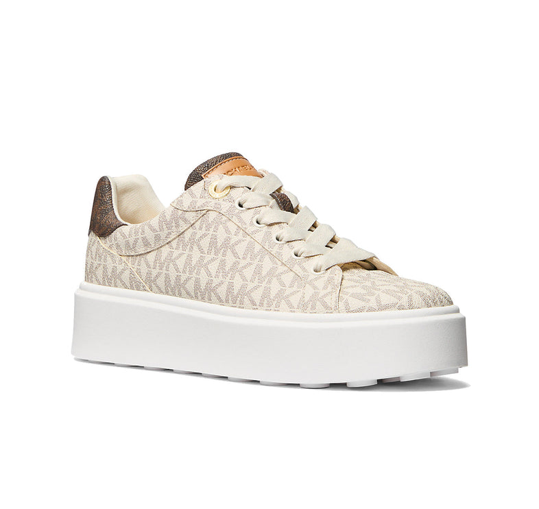 Michael Kors Women's Romey Two Tone Logo Platform Sneaker Vanilla