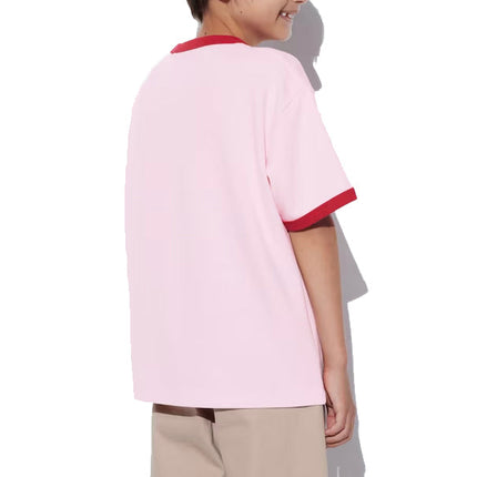 Uniqlo Kid's AIRism Cotton Graphic Short Sleeve T-Shirt 11 Pink