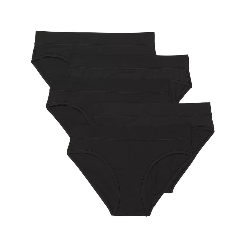 lululemon Women's UnderEase Mid-Rise Bikini Underwear 5 Pack Black