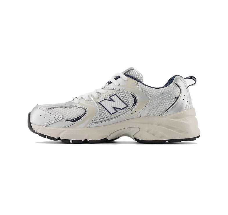 New Balance Grade School 530 Summer Fog with Nimbus Cloud and Navy GR530KA