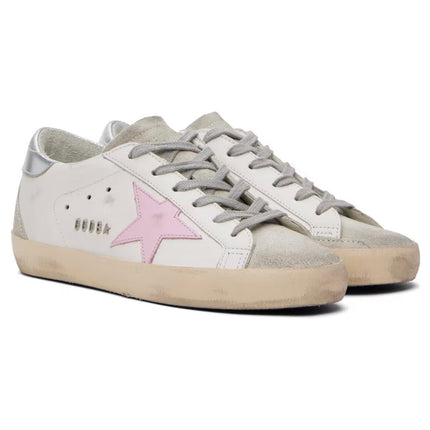 Golden Goose Women's Super Star Sneakers White/Silver/Pink