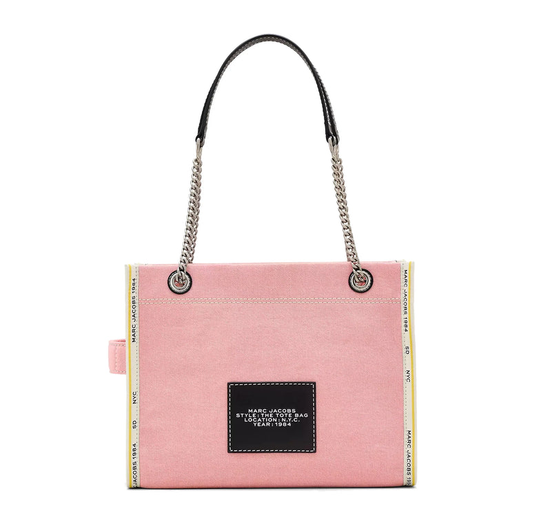 Marc Jacobs Women's The Denim Chain Medium Tote Bag Ribbon Pink
