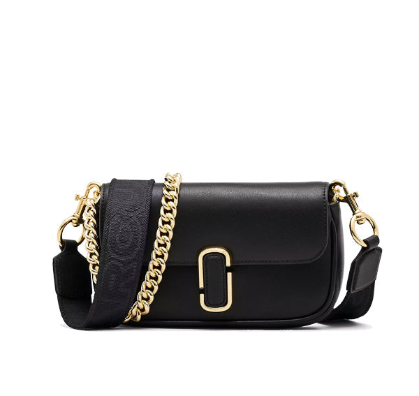 Marc Jacobs Women's The J Marc Mini Bag Strap Black/Gold - Ready to Ship