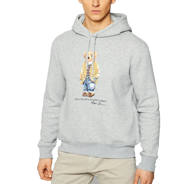 Polo Ralph Lauren Men's Yellow Jacket Polo Bear Hoodie Grey