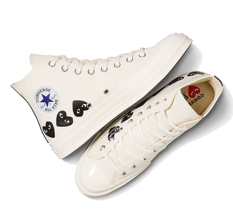 Converse x Comme des Garçons PLAY Chuck 70 Multi Heart High Top Milk/Black/Egret