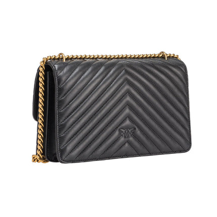 Pinko Women's Classic Love Bag One Chevron Black/Gold