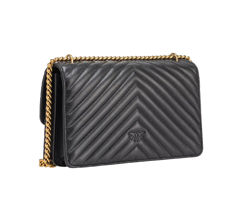 Pinko Women's Classic Love Bag One Chevron Black/Gold