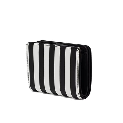 Marc Jacobs Women's The Striped J Marc Mini Compact Wallet Black/White