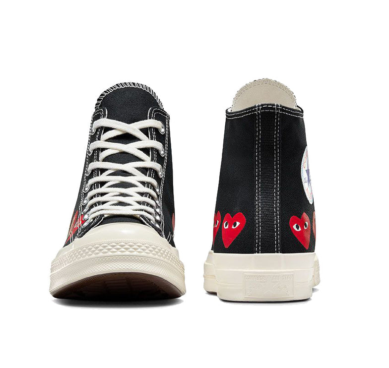 Converse x Comme des Garçons PLAY Chuck 70 Multi Heart High Top Black/Red/Egret