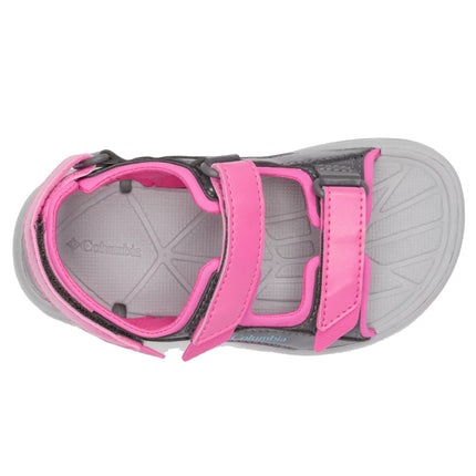 Columbia Little Kids' Techsun 3-Strap Sandal Pink Ice/Pacific Rim