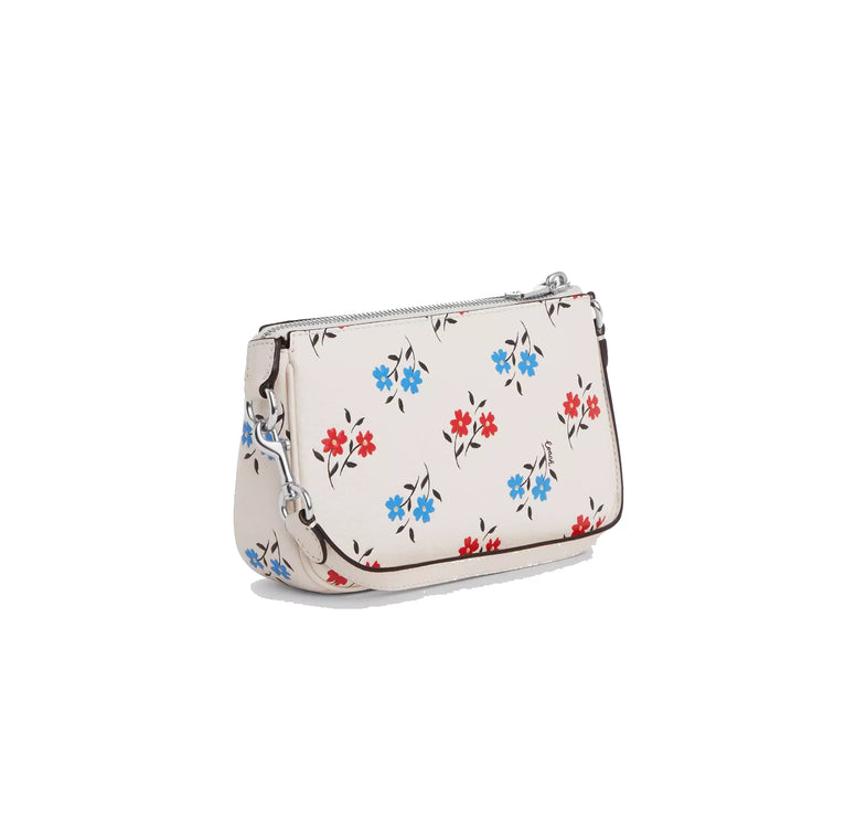 Coach Women's Nolita 19 With Floral Print Silver/Chalk Multi