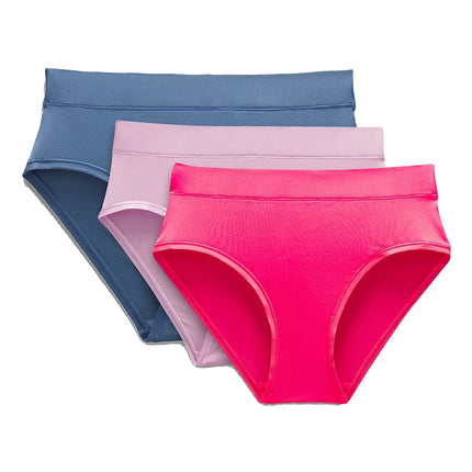 lululemon Women's UnderEase High-Rise Bikini Underwear 3 Pack Oasis Blue/Vitapink/Glaze Pink