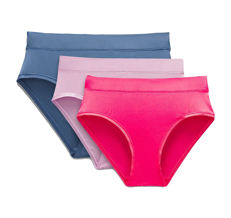 lululemon Women's UnderEase High-Rise Bikini Underwear 3 Pack Oasis Blue/Vitapink/Glaze Pink