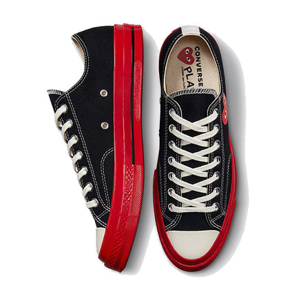 Converse x Comme des Garçons PLAY Chuck 70 Low Top Black/Red/Egret - Special Price