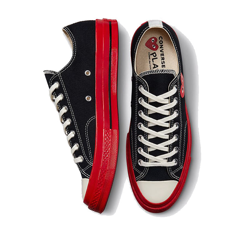 Converse x Comme des Garçons PLAY Chuck 70 Low Top Black/Red/Egret - Special Price