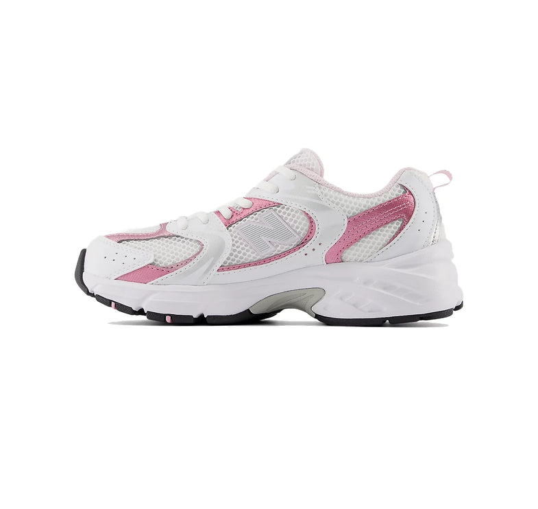 New Balance Grade School 530 White with Pink Sugar GR530RK