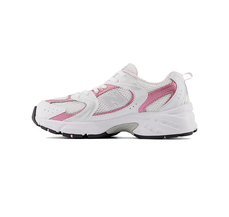 New Balance Grade School 530 White with Pink Sugar GR530RK - Ready to Ship