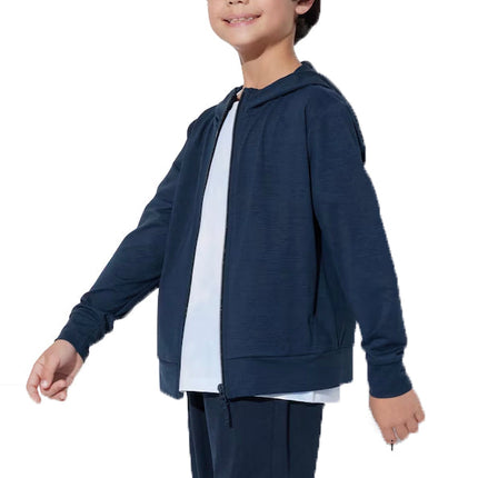 Uniqlo Kid's AIRism UV Protection Mesh Full-Zip Hoodie 69 Navy