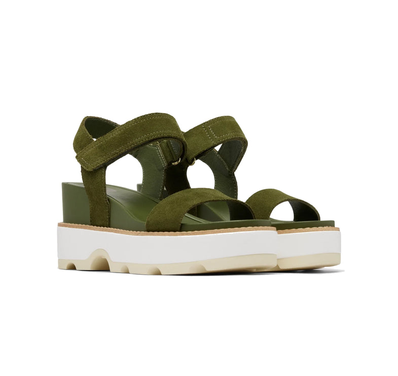 Sorel Women's Joanie IV Y Strap Wedge Sandal Utility Green/Honey White