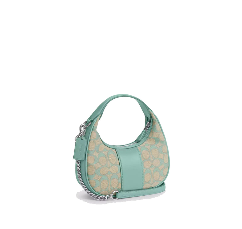 Coach Women's Carmen Mini Crossbody In Signature Jacquard Silver/Faded Blue