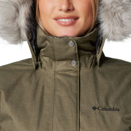 Columbia Women's Apres Arson II Winter Long Down Jacket Stone Green