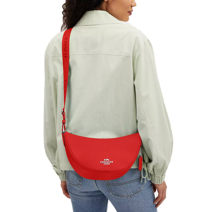 Coach Women's Pace Shoulder Bag Silver/Miami Red