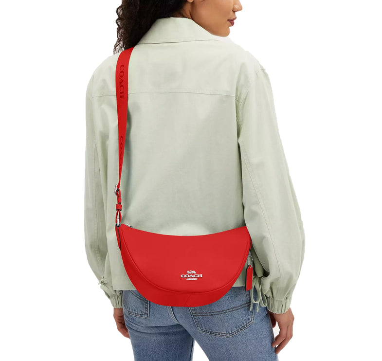 Coach Women's Pace Shoulder Bag Silver/Miami Red