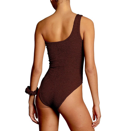 HUNZA G Women's Nancy Swim Metallic Chocolate