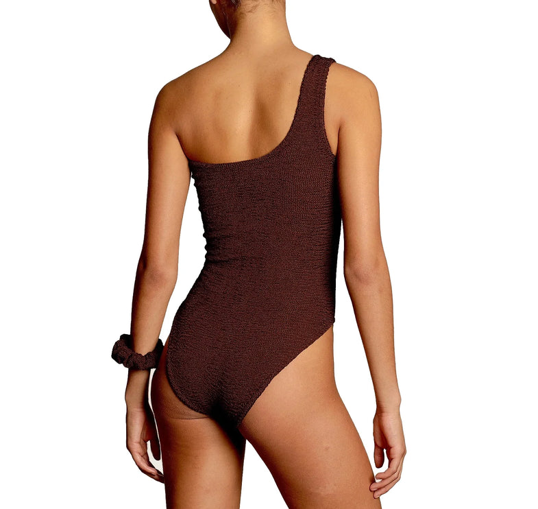 HUNZA G Women's Nancy Swim Metallic Chocolate