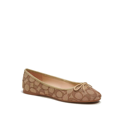 Coach Women's Alina Ballet In Signature Jacquard Khaki/Saddle