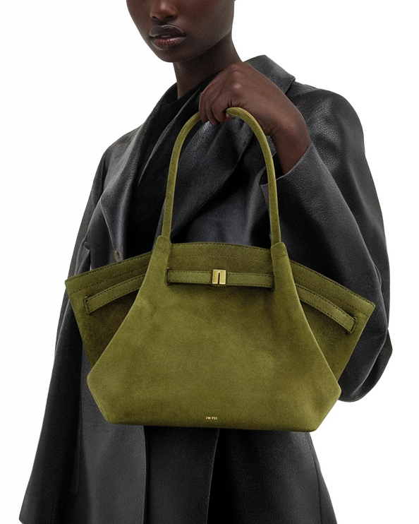 JW PEI Women's Hana Medium Faux Suede Tote Bag Dark Olive