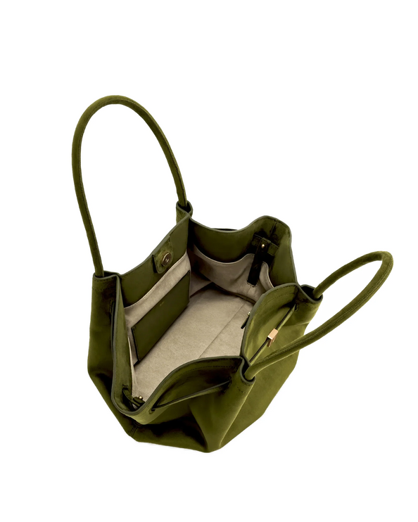 JW PEI Women's Hana Medium Faux Suede Tote Bag Dark Olive