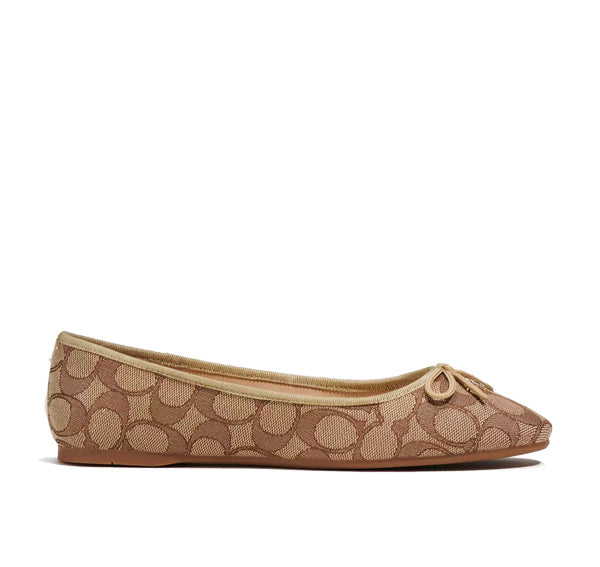 Coach Women's Alina Ballet In Signature Jacquard Khaki/Saddle