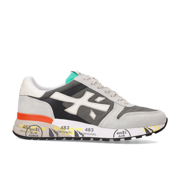 Premiata Men's Mick Sneakers Green/Beige/Orange 6166