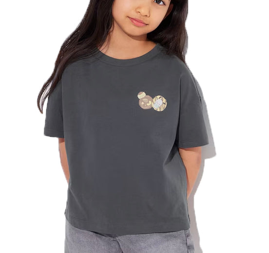 Uniqlo Kid's Chiikawa x Sanrio Characters Sweets Collection Short Sleeve UT 08 Dark Gray